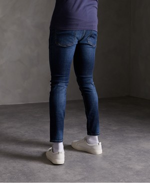 Superdry Travis Skinny Férfi Farmer Sötét Kék | HYELD5624